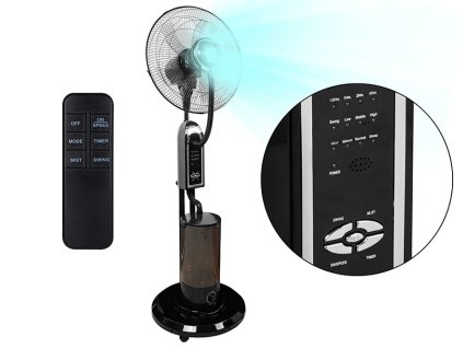Álló ventilátor 16" 90W légkondicionáló ködösítési funkcióval FEKETE "OUTLET"