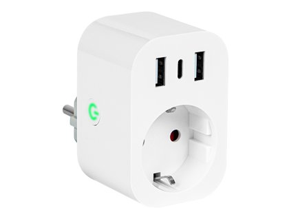 WiFi TUYA Intelligens Aljzat 2x USB+USB-C