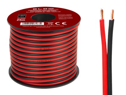 Hangszórókábel 2x1,50mm fekete-piros 25m