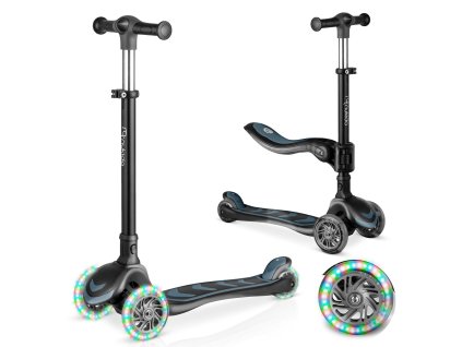 Gyermek háromkerekű roller egyensúlyozó üléssel Nukido Flippo - fekete