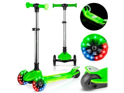 Ricokids Jelly - zöld világító tricikli gyermekroller