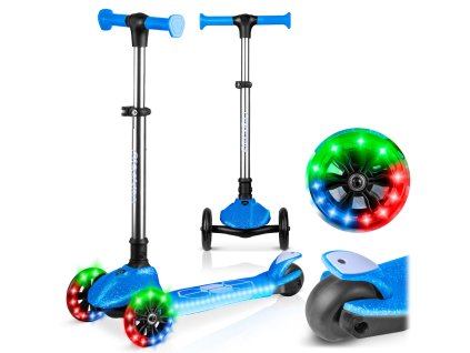 Világító sötétben háromkerekű gyerek roller Ricokids Jelly - kék