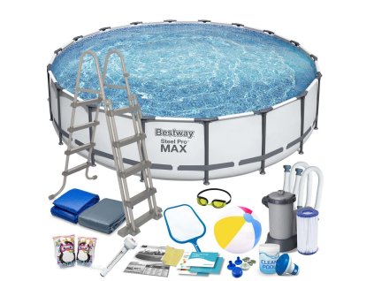 Kültéri fémvázas medence 549 x 122 cm 18 az 1-ben Bestway 56462