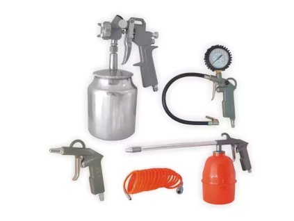 PANSAM A533010 Pneumatikus Kiegészítő Szett Festéshez, Fúváshoz, Karbantartáshoz, Tisztításhoz - 5 darabos
