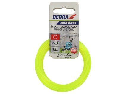 Nylon zsinór fűnyíróhoz és kaszához GARDEN DEDRA 80Z16151, kerek 1,6 mm, 15 m hosszú