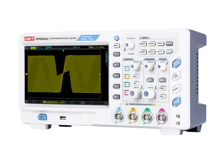 Uni-T UPO2074CS oszcilloszkóp Ultra PHOSPHOR kijelzővel