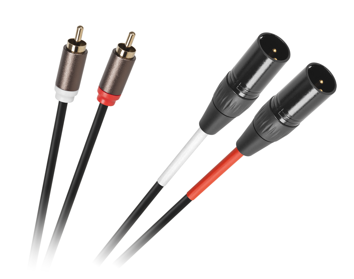 CABLETECH Mikrofonkábel 2x tömeg, Canon - 2 x RCA 1,5 m