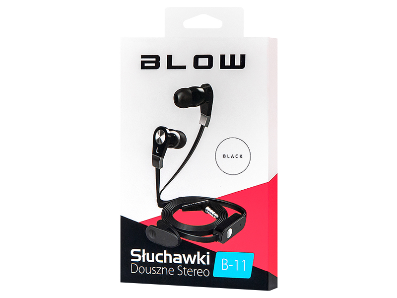 BLOW B-11 vezetékes in-ear fülhallgató mikrofonnal, 3,5 mm jack, fekete 32-731-