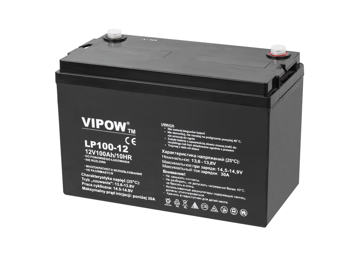 VIPOW Gél akkumulátor 12V 100Ah BAT0225