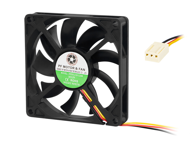 80 × 80 × 15 mm-es, 12 V-os golyóscsapágyas PC ventilátor 85-801-