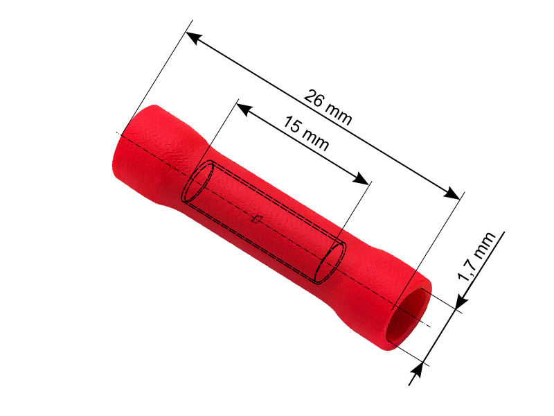 Csatlakozó csatlakozó szigetelő, 2,4/26 mm piros 43-025-