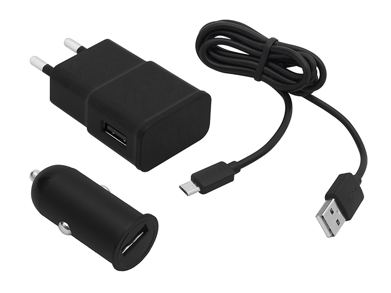Hálózati töltő + különálló USB2,1A+cab,microUSB