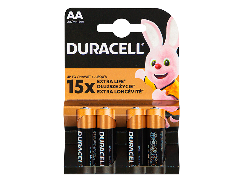 Duracell Plus AA alkáli ceruzaelem, 1,5 V, LR6, 4 db 8898-