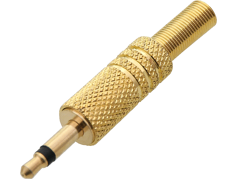 3,5 mm-es mono jack csatlakozó, aranyozott, 20 db 1163-