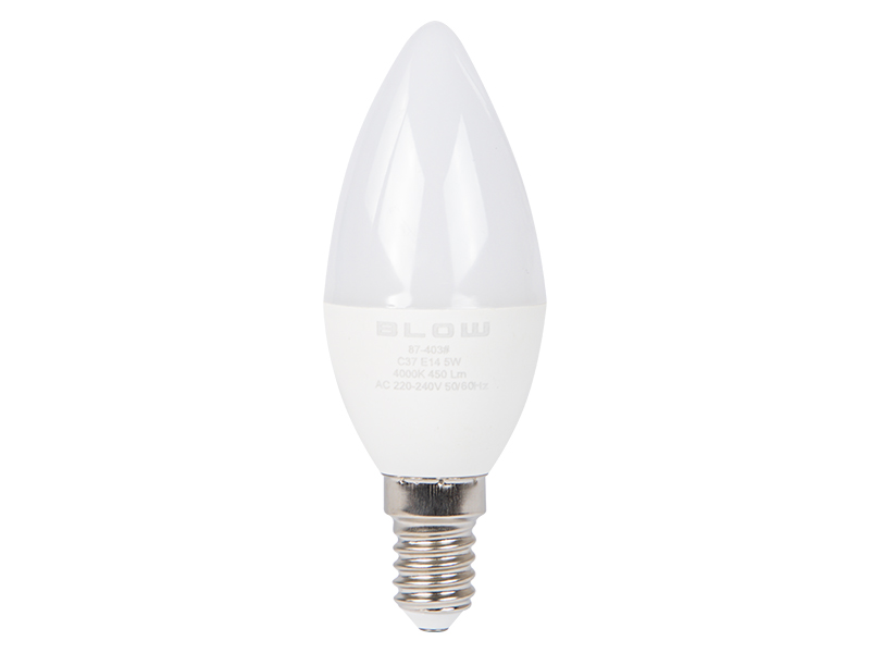 E14 LED gyertya izzó C37 5 W semleges fehér 4000 K 87-403-