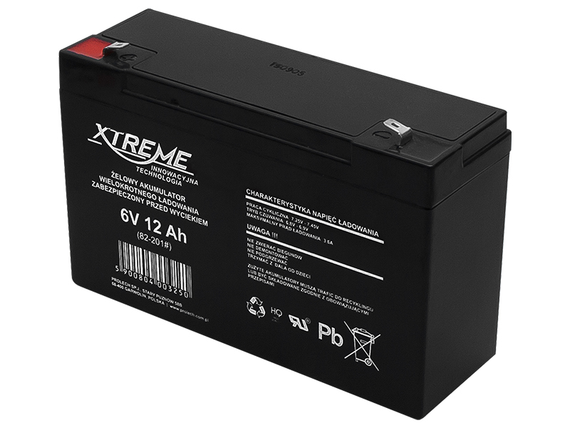 XTREME 6 V 12 Ah zselés akkumulátor 82-201-