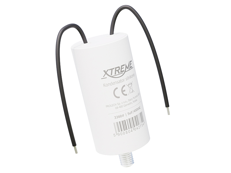5 µF 450 V üzemi motor kondenzátor vezetékekkel 3360-