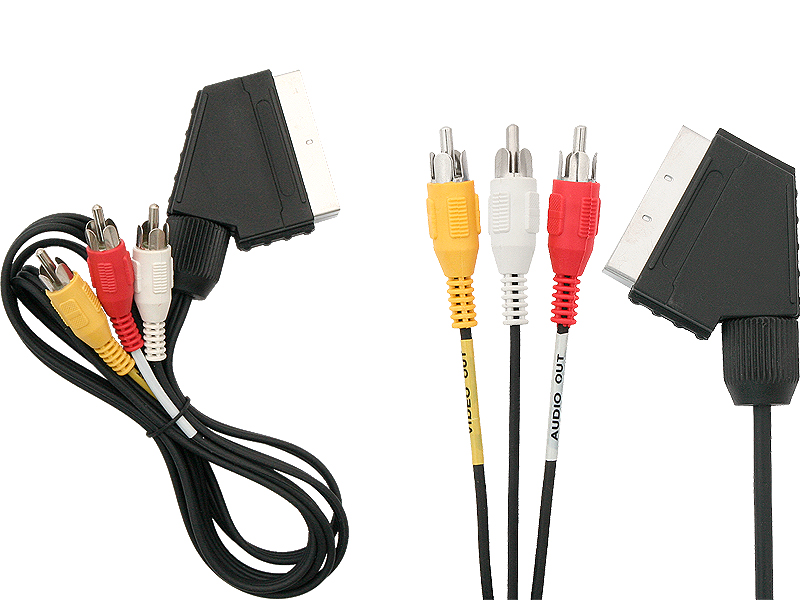 Euro SCART–3 RCA audio-video kábel, 1,5 m 2631-