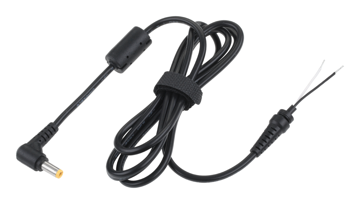QUER Kábel csatlakozóval 5,5/2,5 (18,5V/3,8A) sárga színben