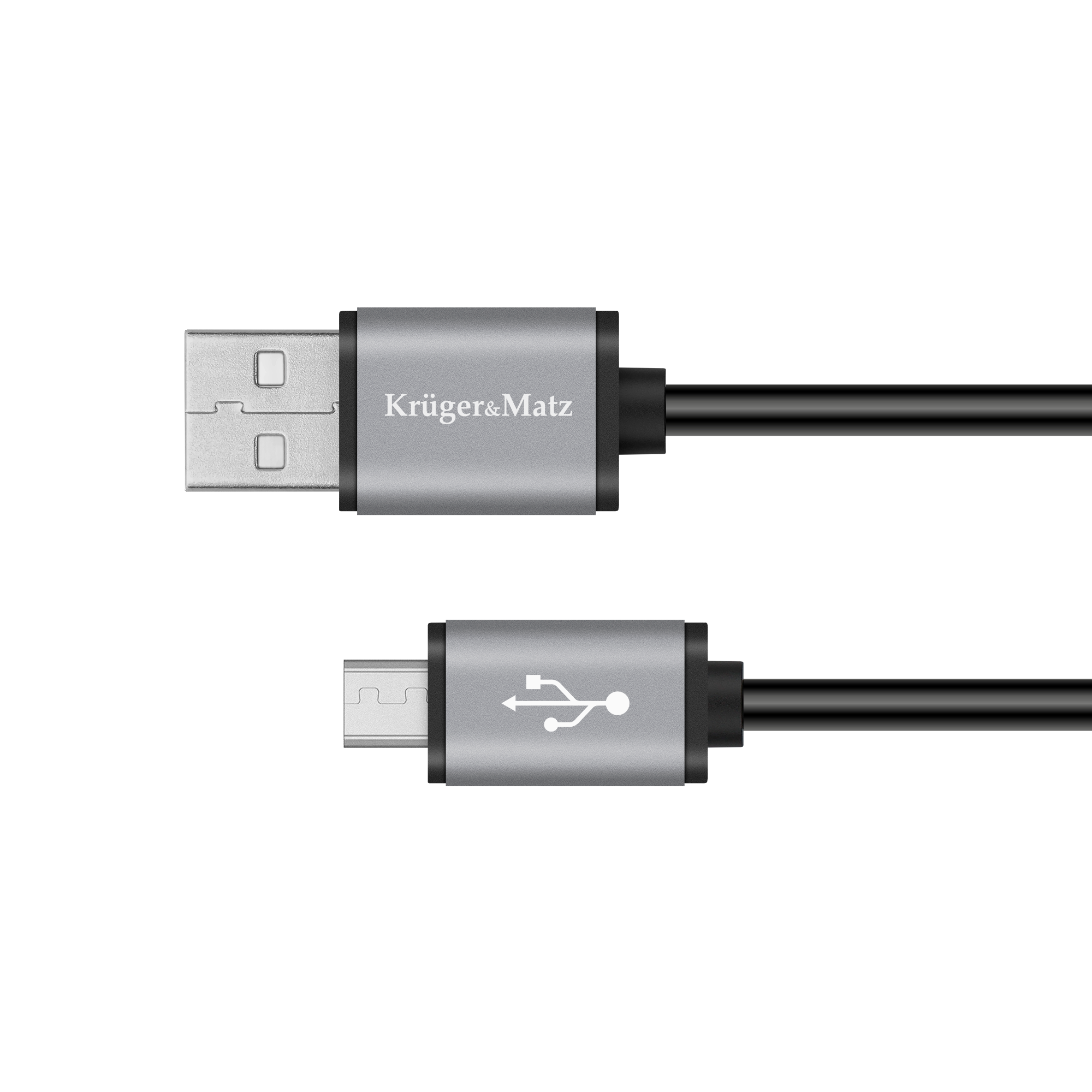 Kruger&Matz USB A - micro USB 0,2m fekete KM1234