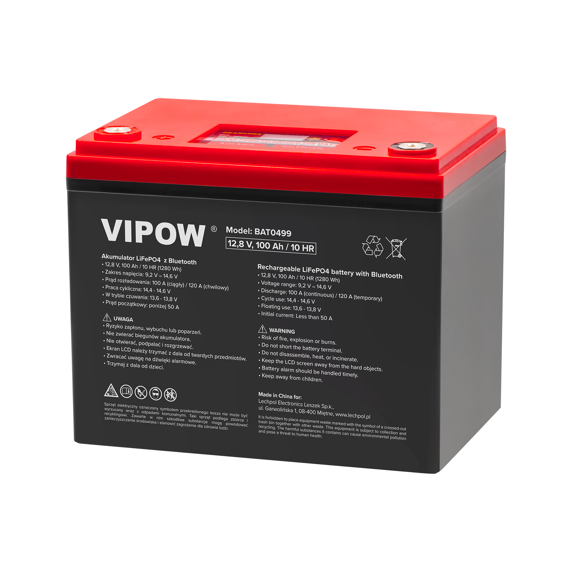 VIPOW Gél akkumulátor 12V 100Ah BAT0499