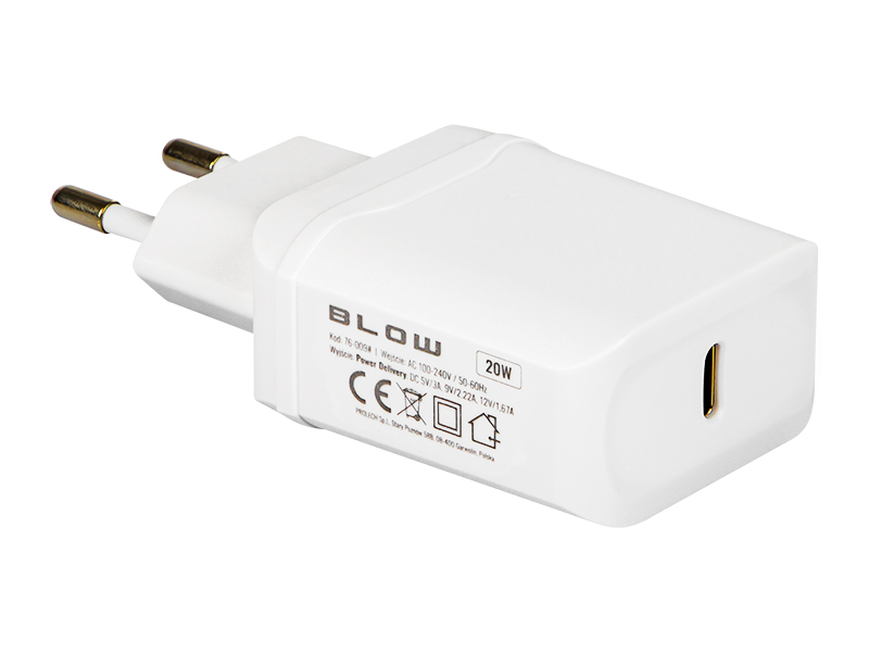 DC USB-C PD hálózati gyorstöltő 20 W 44 × 25 mm 76-009-