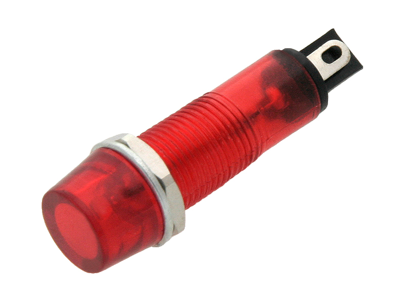 Piros neon jelzőfény 230 V, 6 mm 2519-