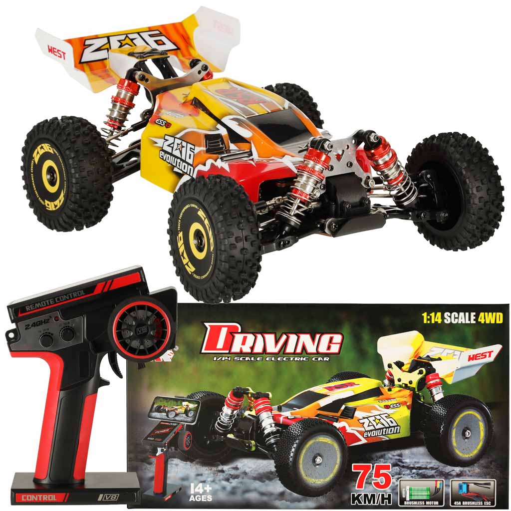 RC távirányítós autó WLToys 144010 Speed Racing 1:14 kefe nélküli motor 75km/h