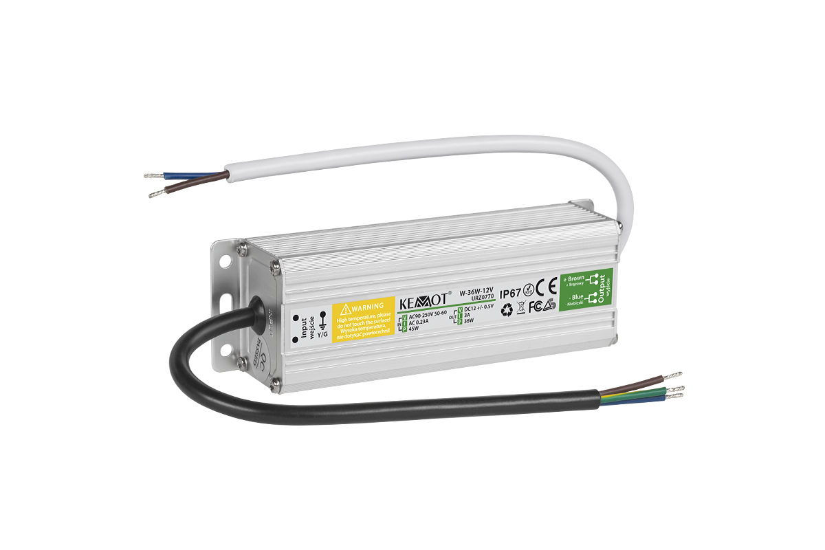 KEMOT LED tápegység 12V W-36W-3A IP67