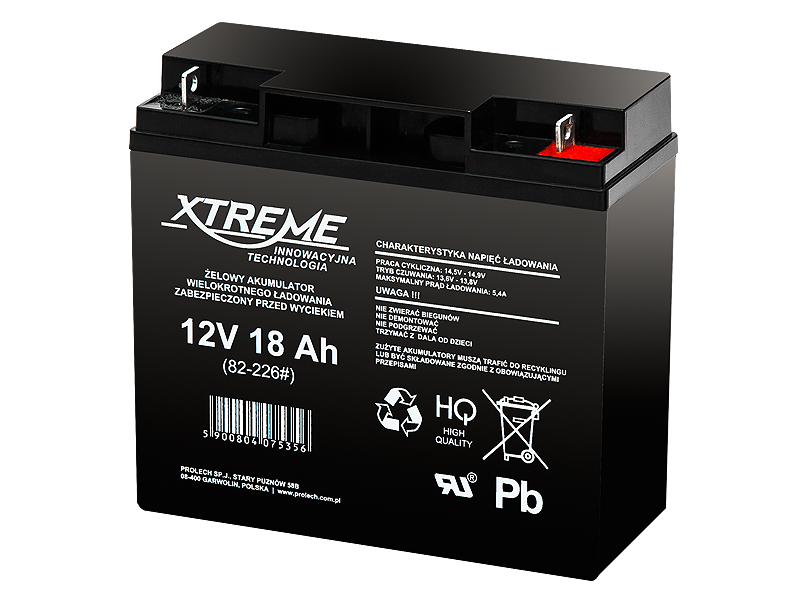 XTREME zselés akkumulátor 12 V 18 Ah 82-226-