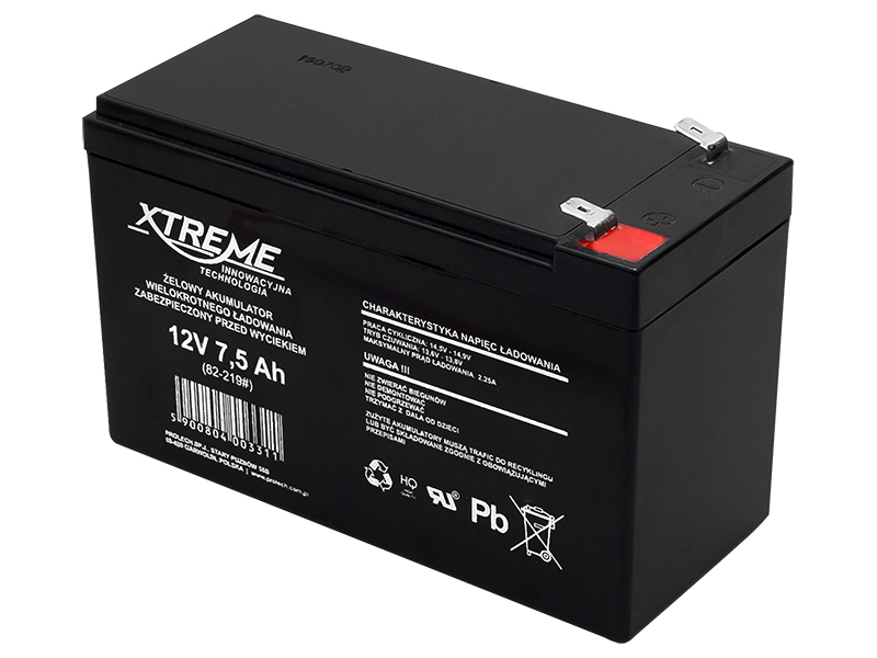 XTREME zselés akkumulátor 12 V 7,5 Ah 82-219-
