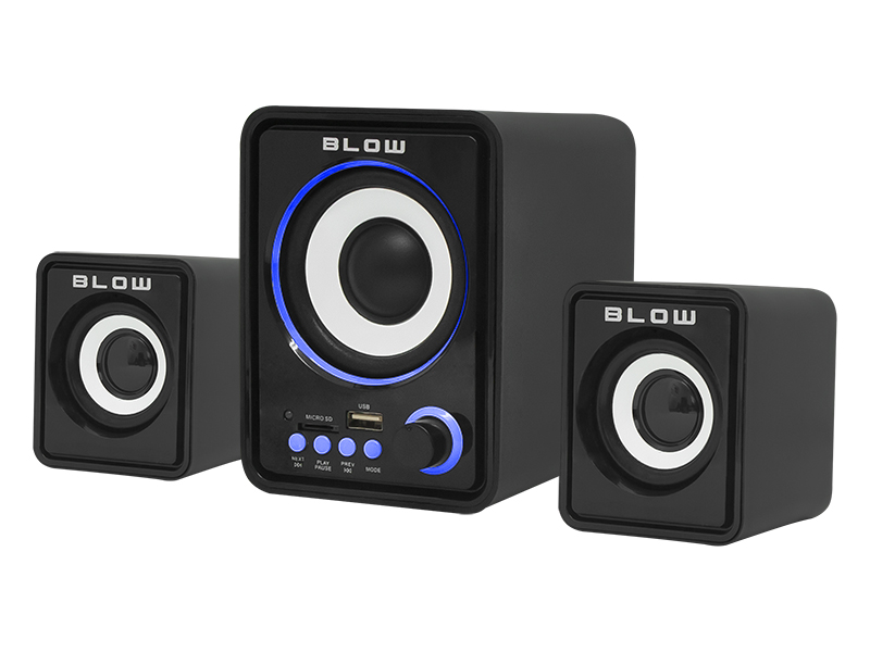 BLOW MS-26 2.1 PC hangszóró szett mélynyomóval és LED világítással 66-377-