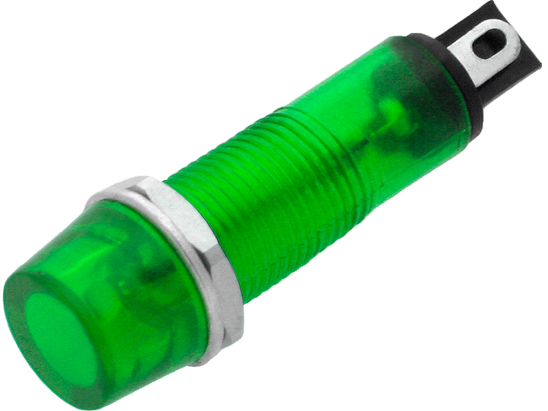 Neon jelzőlámpa 9 mm, zöld, 230 V 0653-