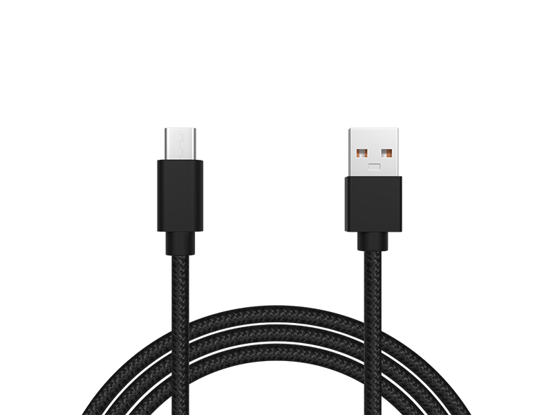 USB 2.0 A - USB-C 1.0 m fekete hátoldalon