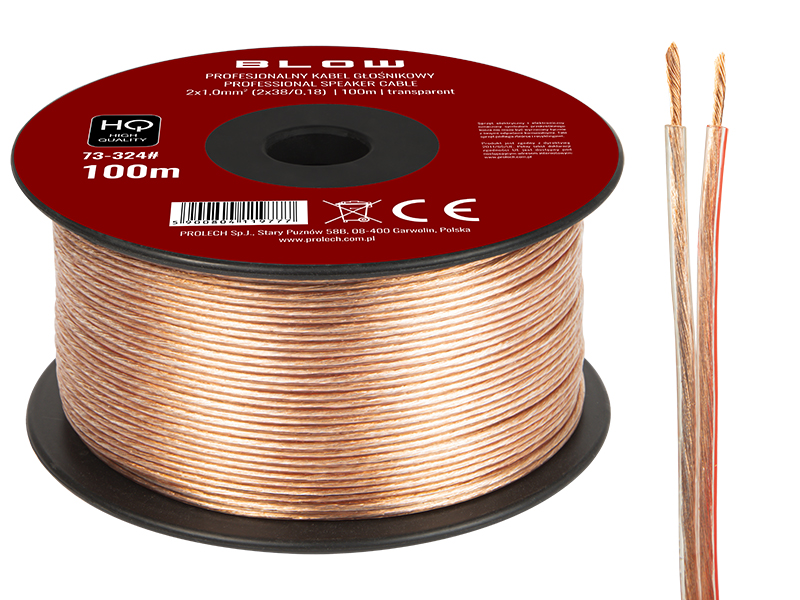Hangszórókábel 2 × 1,0 mm, átlátszó 73-324-