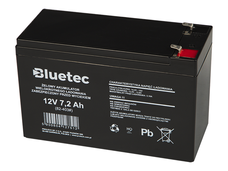 BLUETEC zselés akkumulátor 12 V 7 Ah 82-403-