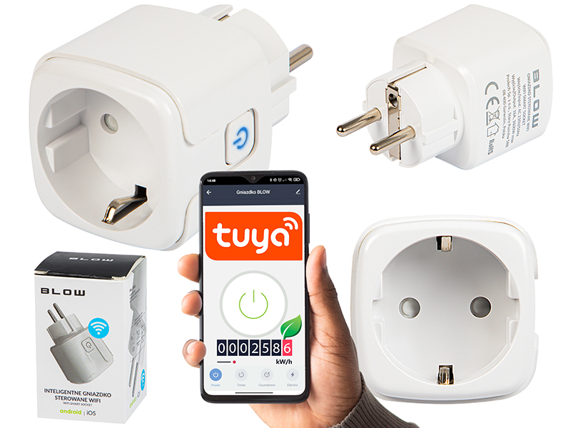 Tuya smart 16 A konnektor wifi s fogyasztásmérő funkcióval 72-075-