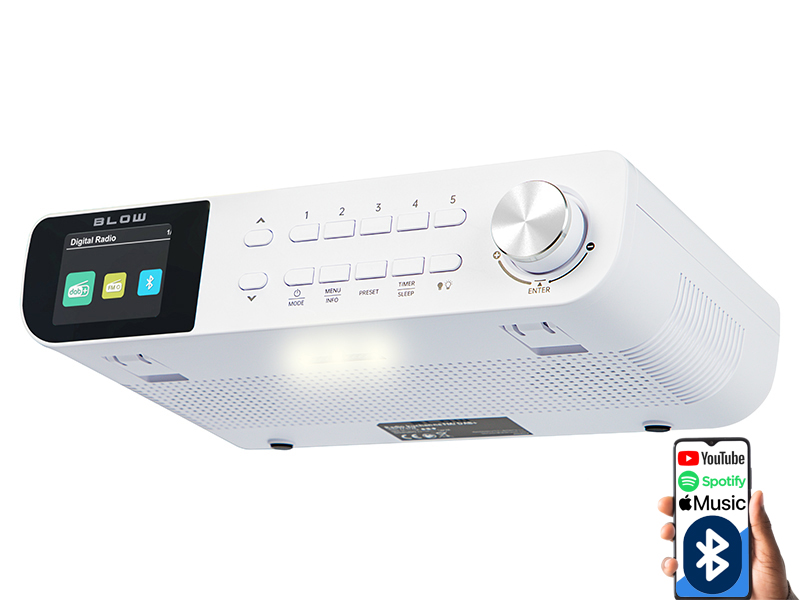 Fehér konyhai rádió DAB+ és Bluetooth funkcióval 77-572-