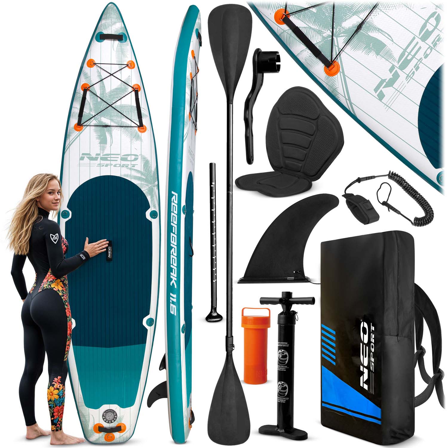 Paddleboard 350 x 81 x 15 cm Neo-Sport 170305