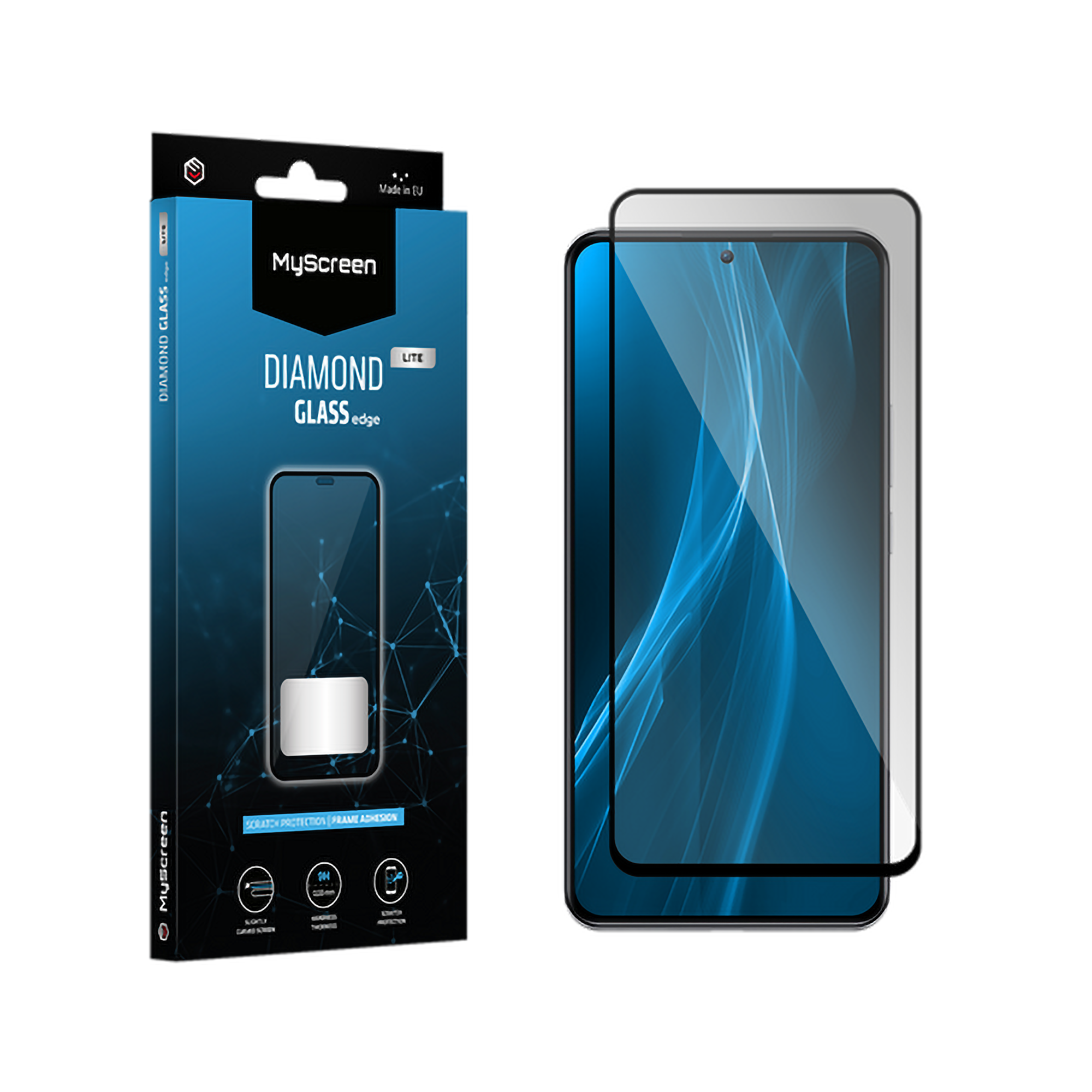 Védőüveg MyScreen DIAMOND GLASS LITE edge FULL GLUE fekete Samsung Galaxy S22+/S23+