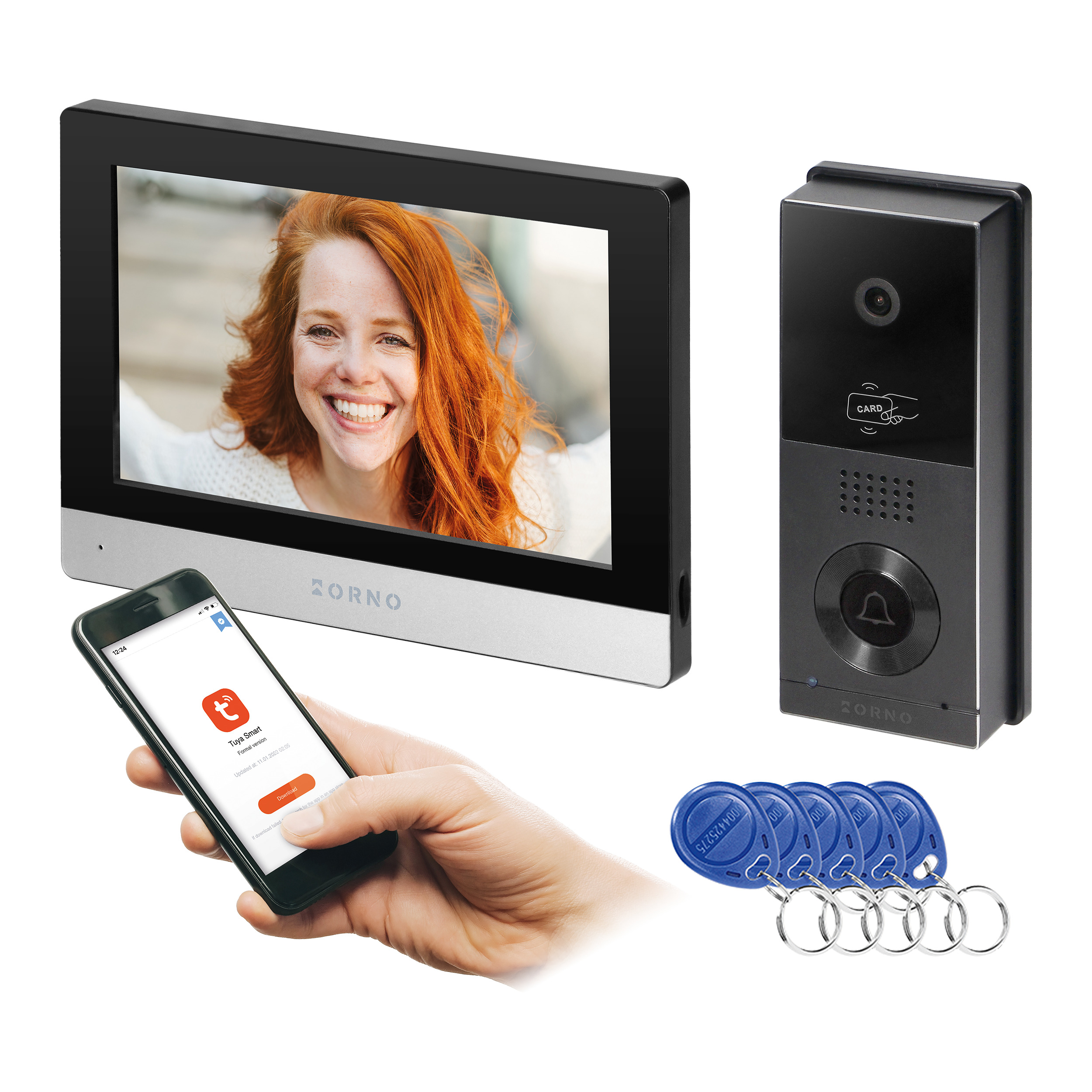 Videó kaputelefon érintőképernyővel, 8" Full HD