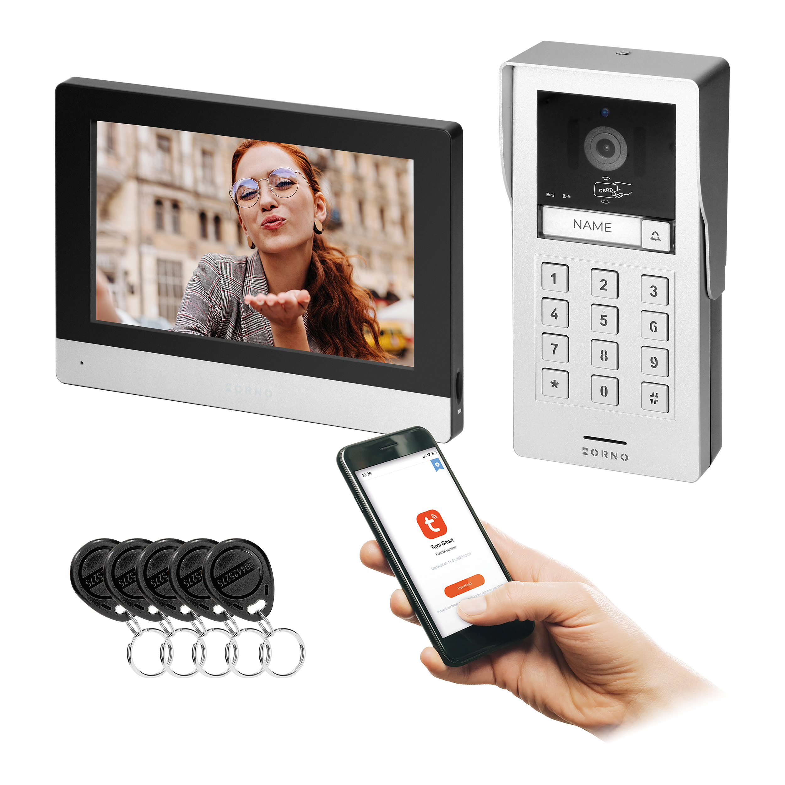 Videó kaputelefon készlet 8" Wi-Fi, érintőképernyő, 2MP HD