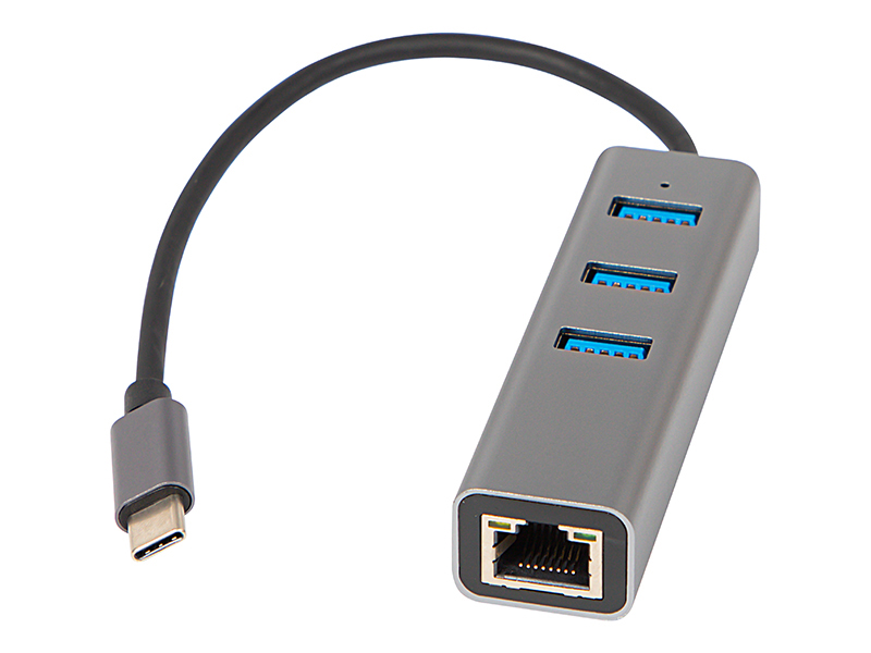 USB-C adapter RJ45-tel és 3xUSB portokkal