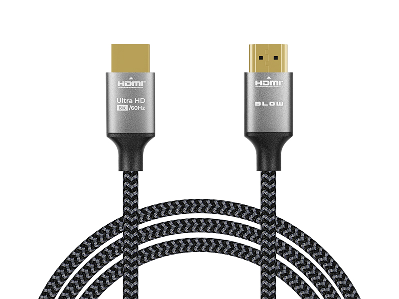 8K HDMI kábel, lapos, fonott, 2 m 92-682-
