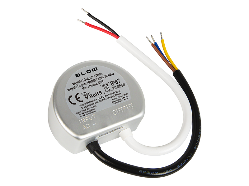 12 V DC 5 A 60 W dobozba szerelhető tápegység 70-605-