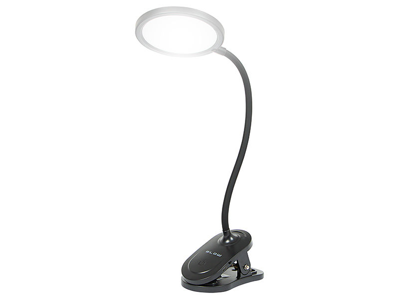 LED asztali lámpa csipesszel, fekete