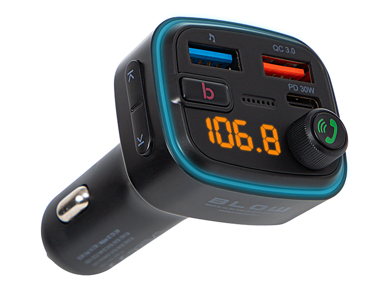 Bluetooth FM Transzmitter autóba gyors töltéssel
