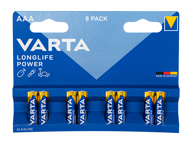 Varta Longlife Power AAA alkáli elem 1,5 V, LR03, 8 db 82-664-