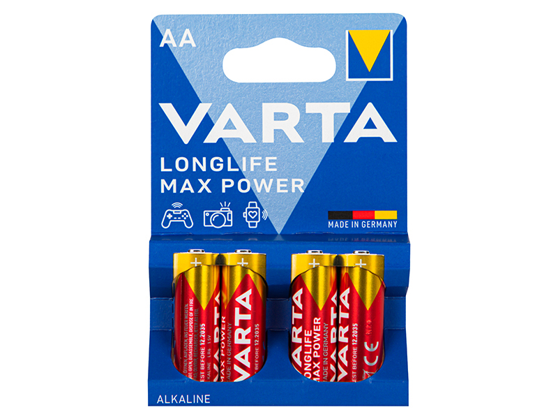 Varta Longlife Max Power AA alkáli ceruzaelem LR6 1,5 V, 4 db 82-667-