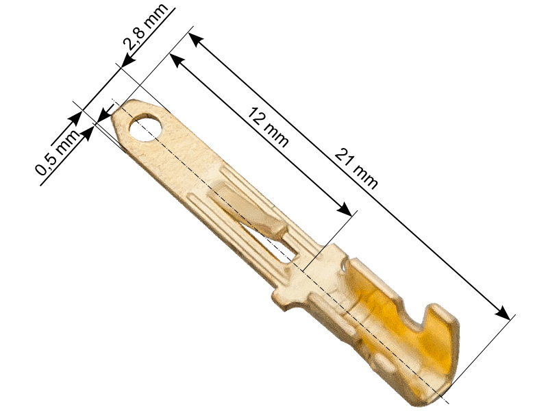 Szigeteletlen lapos csatlakozó 2,8 mm, 12 db 43-100-
